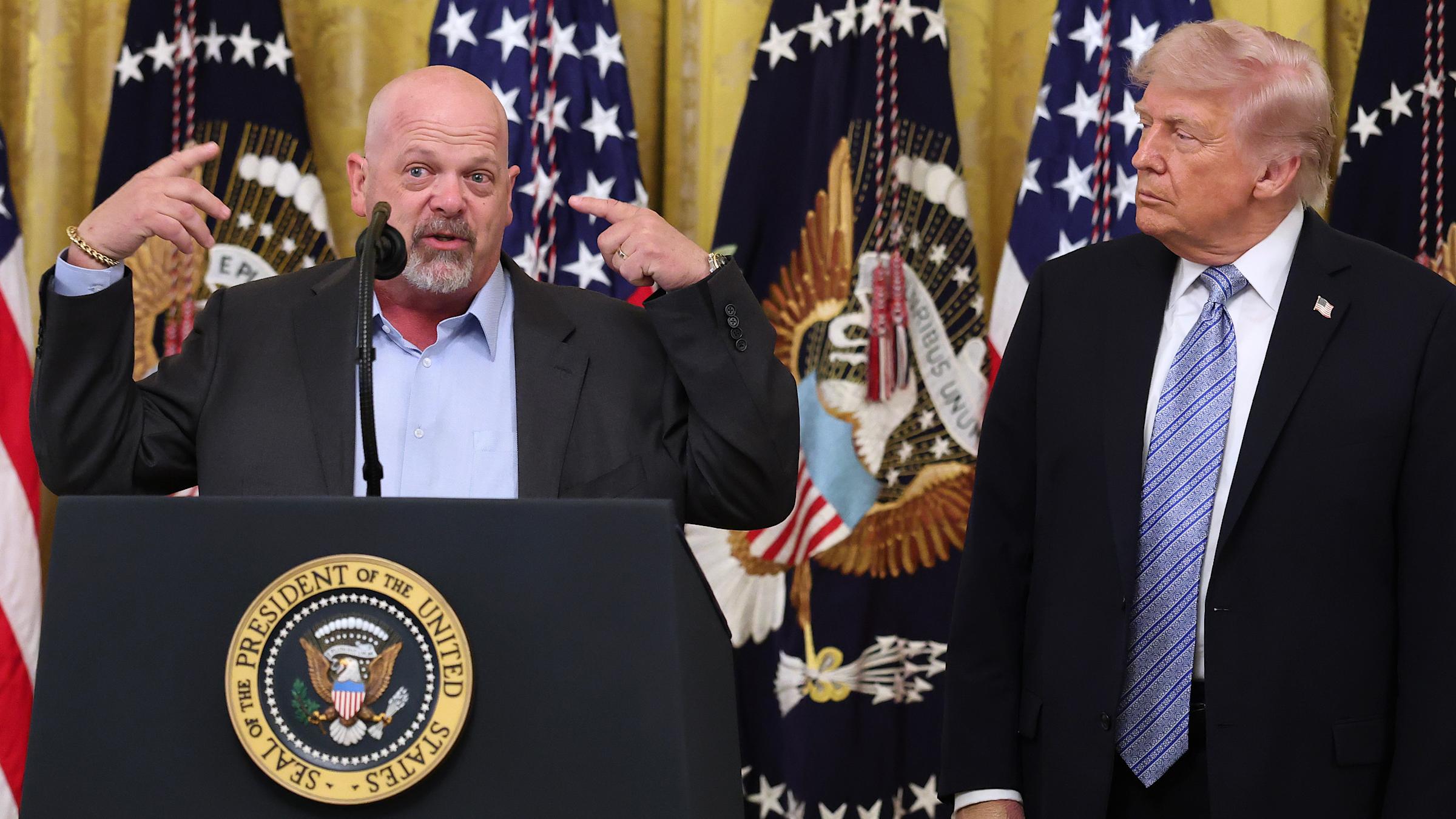 Rick Harrison praises Trump's tax bill as 'absolutely amazing' &mdash; and says  he could go down as 'best president ever'