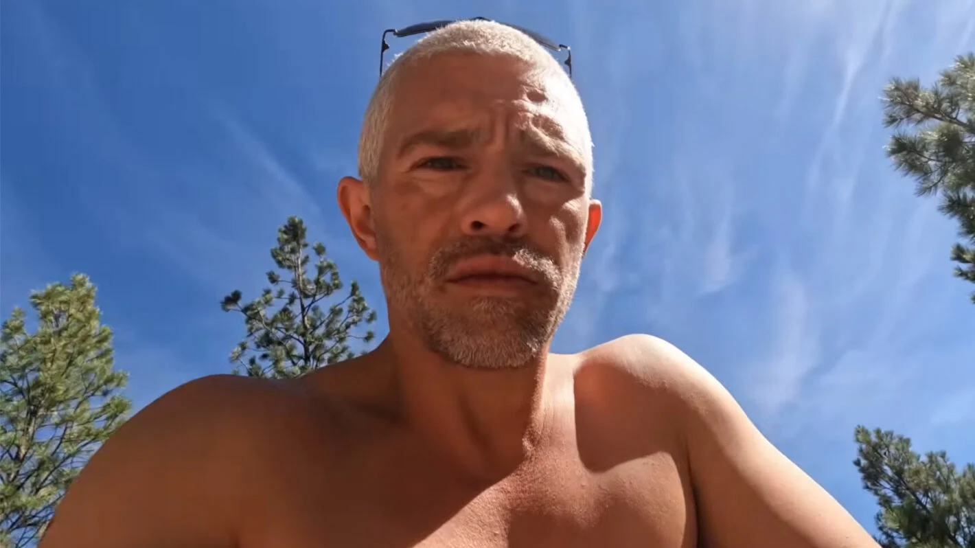 Matt Brown from "Alaskan Bush People" staring up at the camera.