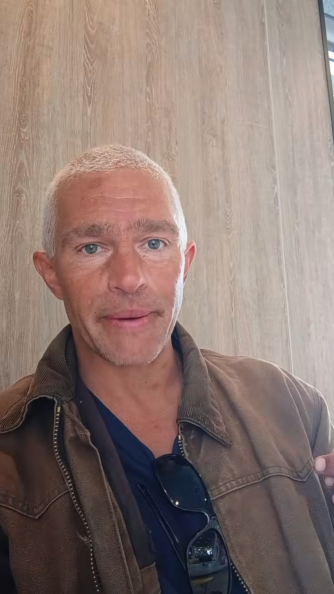 Matt Brown, an alum of "Alaskan Bush People," wearing a brown jacket.