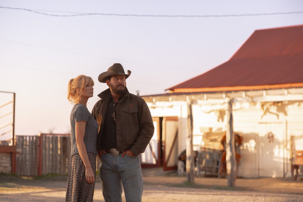 Kelly Reilly as Beth Dutton and Cole Hauser as Rip Wheeler.