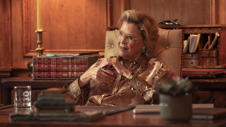 Annette Bening's Beulah Jackson sits behind her desk in Dutton Ranch